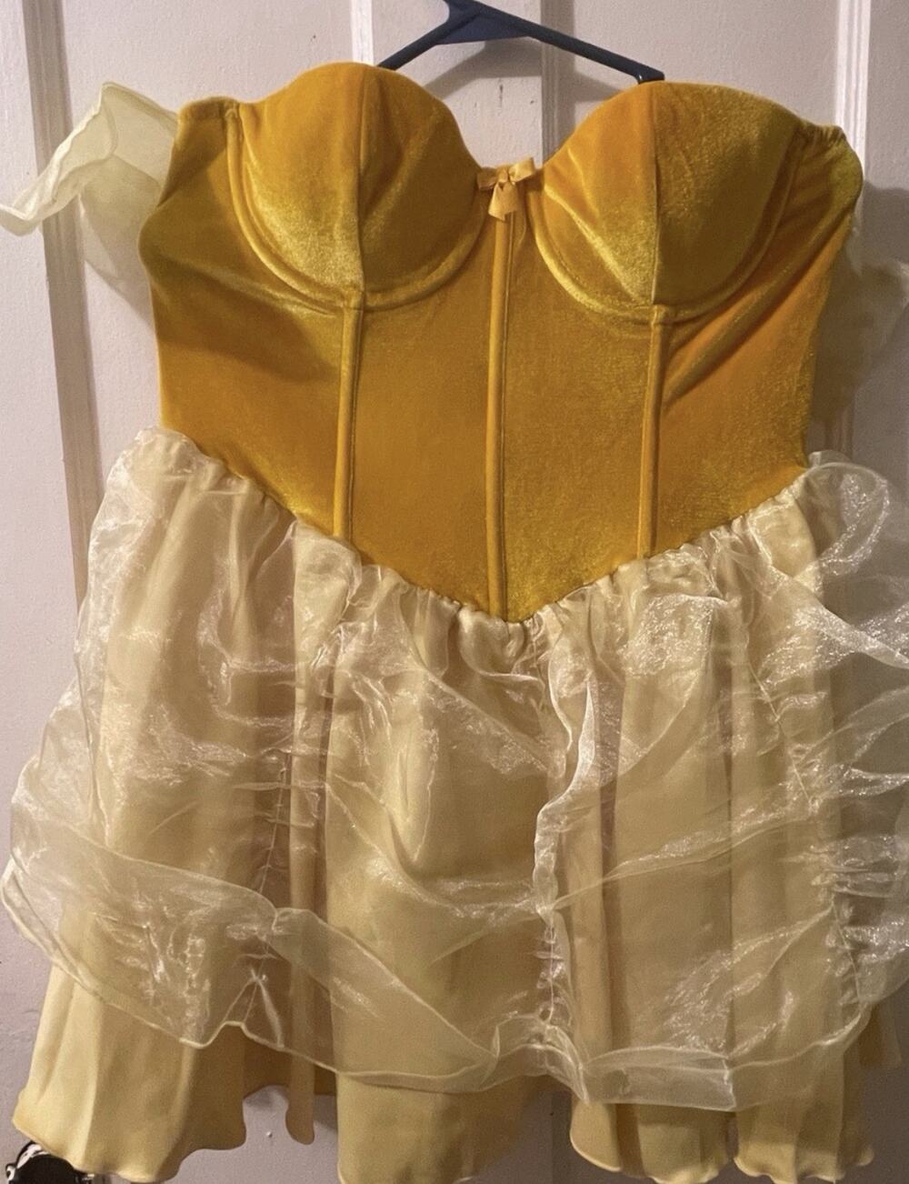Trickz N Treats M Dollz Kill Yellow Velvet Corset Princess Costume Dress Coquett